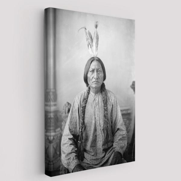 Sitting Bull Oturan Boğa Son Kızılderili Kabile Şefi Dekoratif Kanvas Tablo, Duvar Dekoru 6416 - Image 1