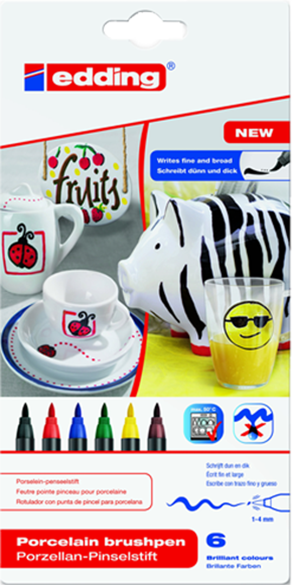 Edding Porselen Kalemi 6 Lı Set Standart - Image 1