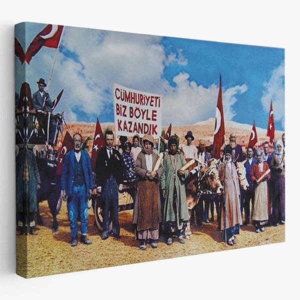 Biz Cumhuriyeti Böyle Kazandık Dekoratif Kanvas Tablo, Duvar Dekoru 6573 - Image 1