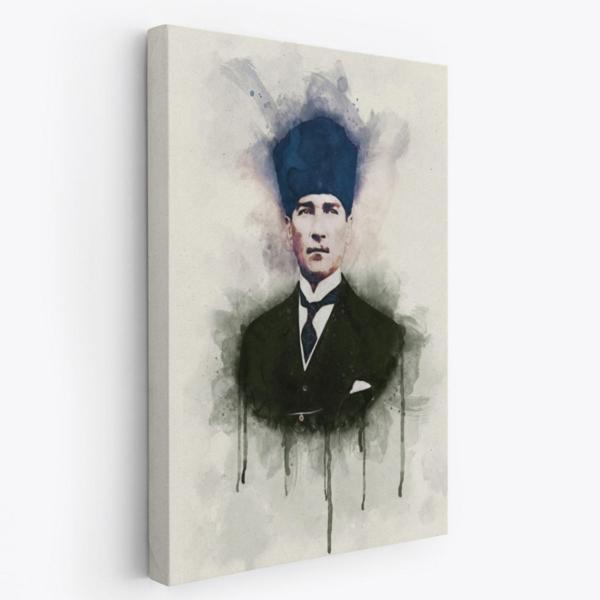 Mustafa Kemal Atatürk Portresi Dekoratif Kanvas Tablo, Duvar Dekoru CZ77 - Image 1