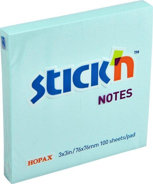 Hopax Stickn Yapışkanlı Not Kağıdı 76X76 Mm Pastel Mavi 90 Yaprak 12 Li (1 Paket 12 Adet) - Image 1