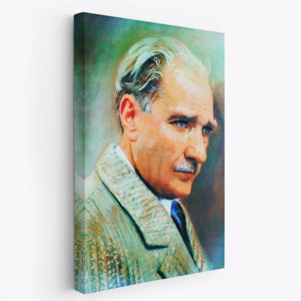 Mustafa Kemal Atatürk Portresi Dekoratif Kanvas Tablo, Duvar Dekoru CL62 - Image 1