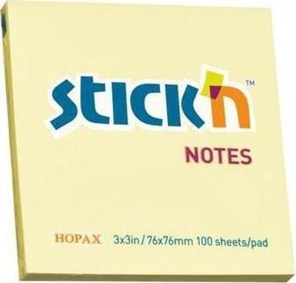 Hopax Stickn Yapışkanlı Not Kağıdı 76X76 Mm Pastel Sarı 90 Yaprak 12 Li (1 Paket 12 Adet) - Image 1