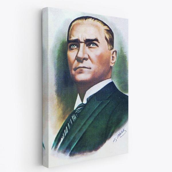 Mustafa Kemal Atatürk Portresi Dekoratif Kanvas Tablo, Duvar Dekoru CR68 - Image 1
