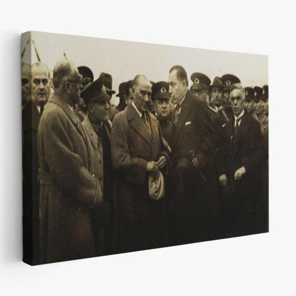 Mustafa Kemal Atatürk'ün Anadolu'yu Ziyareti Dekoratif Kanvas Tablo, Duvar Dekoru CÜ74 - Image 1