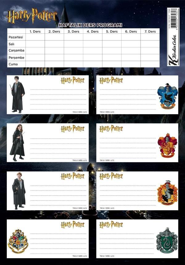 Keskin Color Ders Programlı Okul Etiketi Harry Potter 3 Yaprak 220130-07 - Image 1