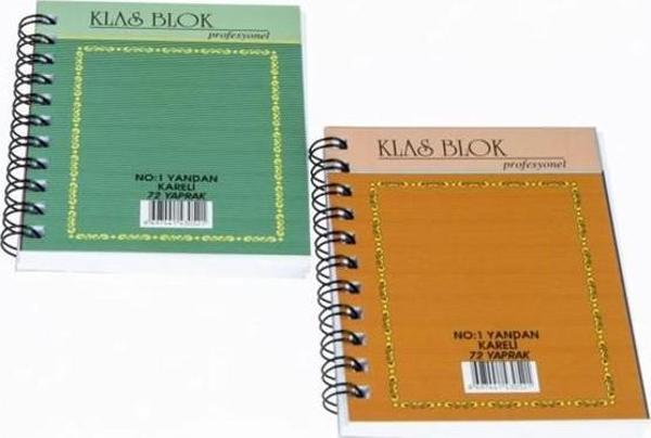 Klas Bloknot No:1 Yandan Spiralli 72-1 12 Li (1 Paket 12 Adet) - Image 1