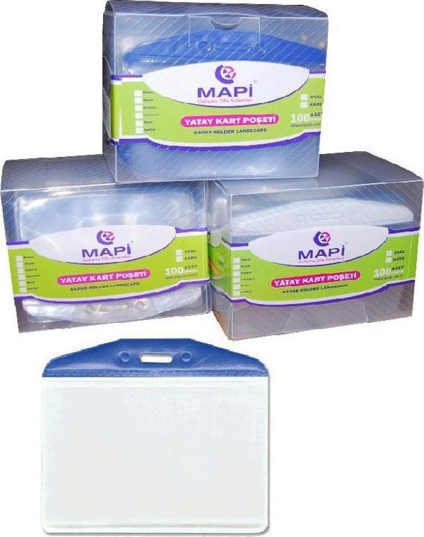 Mapi Pvc Oval Şeritli Kart Poşeti Şeffaf 100 Lü 9101002 (1 Paket 100 Adet) - Image 1