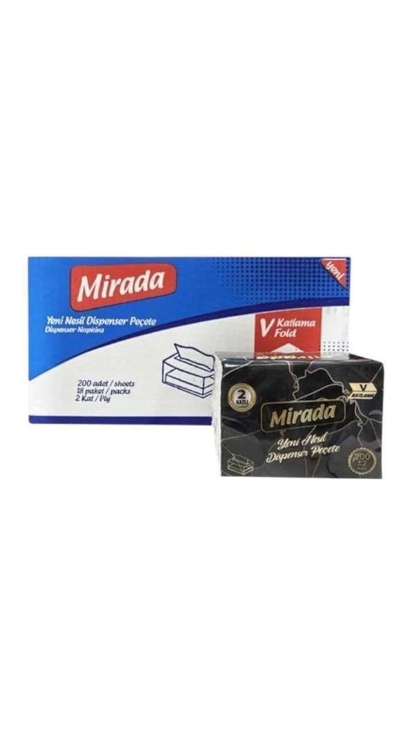 Mirada V Katlı Tek Çek Dispenser Peçete (18 Paket X 200 Yaprak) - Image 1