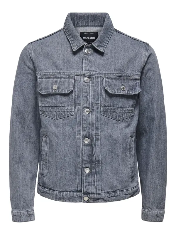 Only & Sons Erkek Geniş Yaka Kot Ceket - 22032036 - Image 1