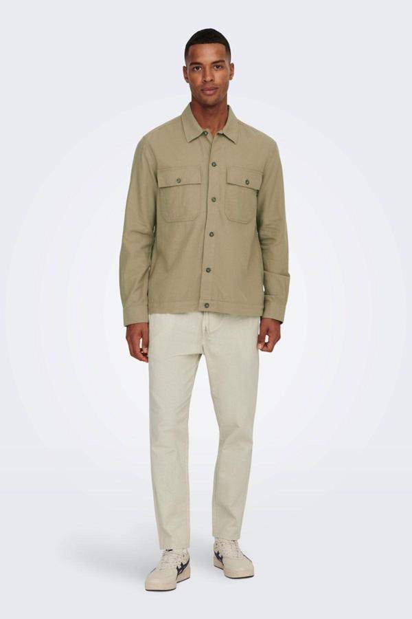 Only & Sons Erkek Lastikli Bel Keten Pantolon - 22024966 - Image 1
