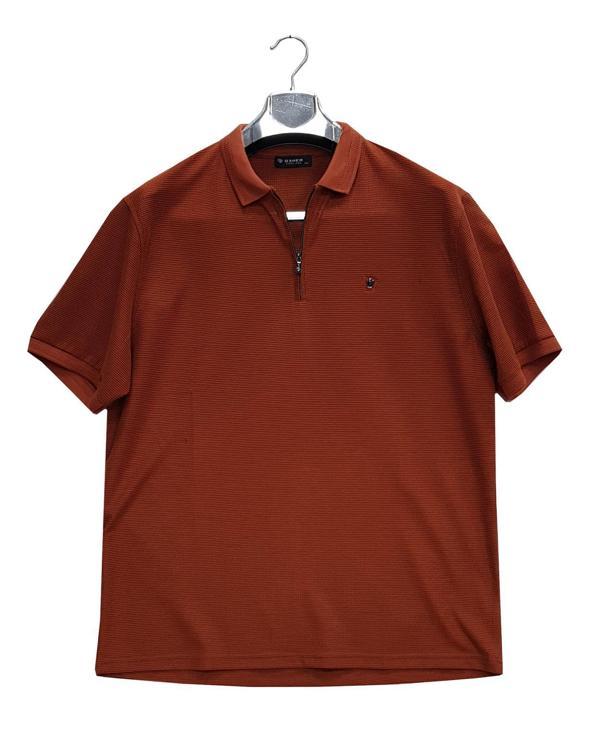 Gewer Fermuarlı Yakalı Slim Fit Kısa Kol Erkek Tişört-6698 - Image 1