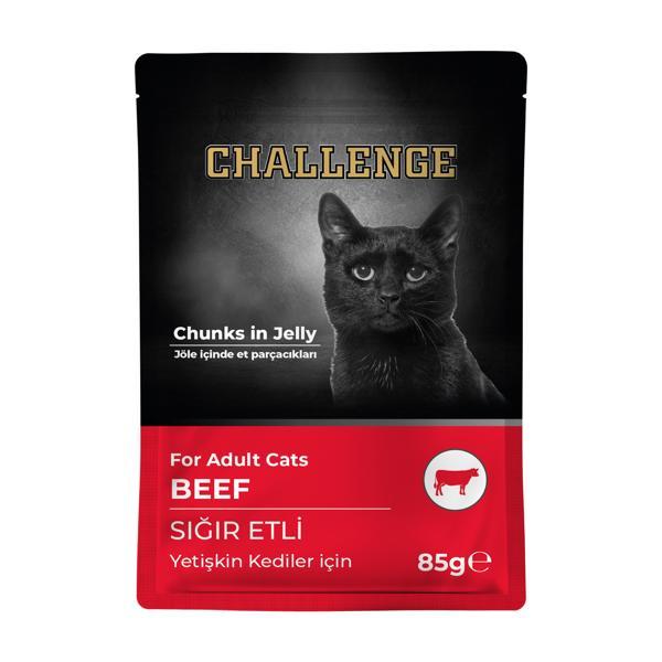 Challenge Pouch Sığır Etli Yaş Kedi Maması 85Gr - Image 1
