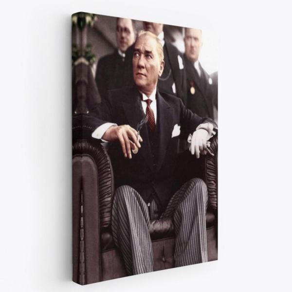 Mustafa Kemal Atatürk Portresi Dekoratif Kanvas Tablo, Duvar Dekoru CH58 - Image 1