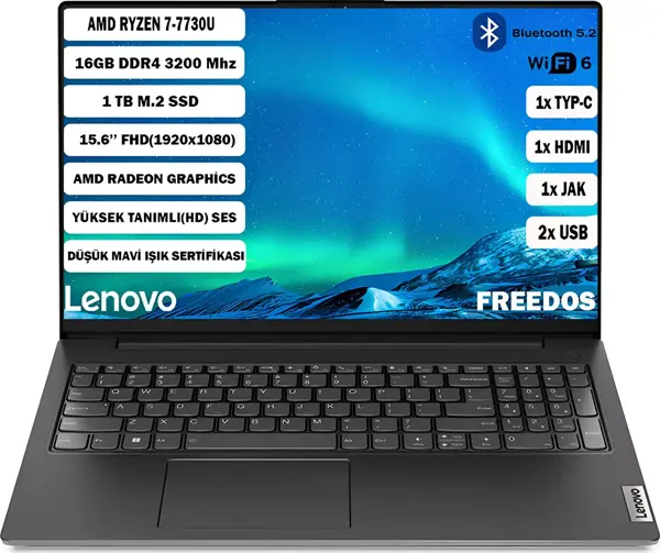 LENOVO V15 G4 Abp Amd Ryzen 7 7730U 16 GB 1 TB SSD 15,6'' FHD Freedos 82YY0012TR+161 - Image 1