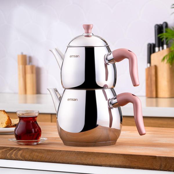 Emsan Duru Maxi Çaydanlık Takımı Pembe 1.25 - 2.5 Lt - Image 1