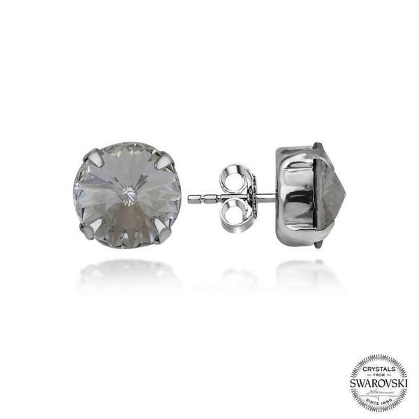 Swarovski Crystal Taşlı Gümüş  Çivili Kadın Küpe SL2632 - Image 1
