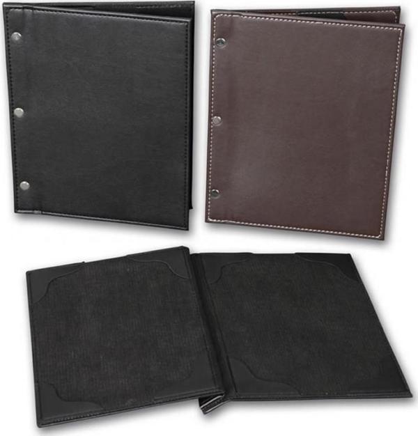 2K 4044K Menü Kabı Suni Deri Vidalı 18X23 Cm Kahverengi - Image 1