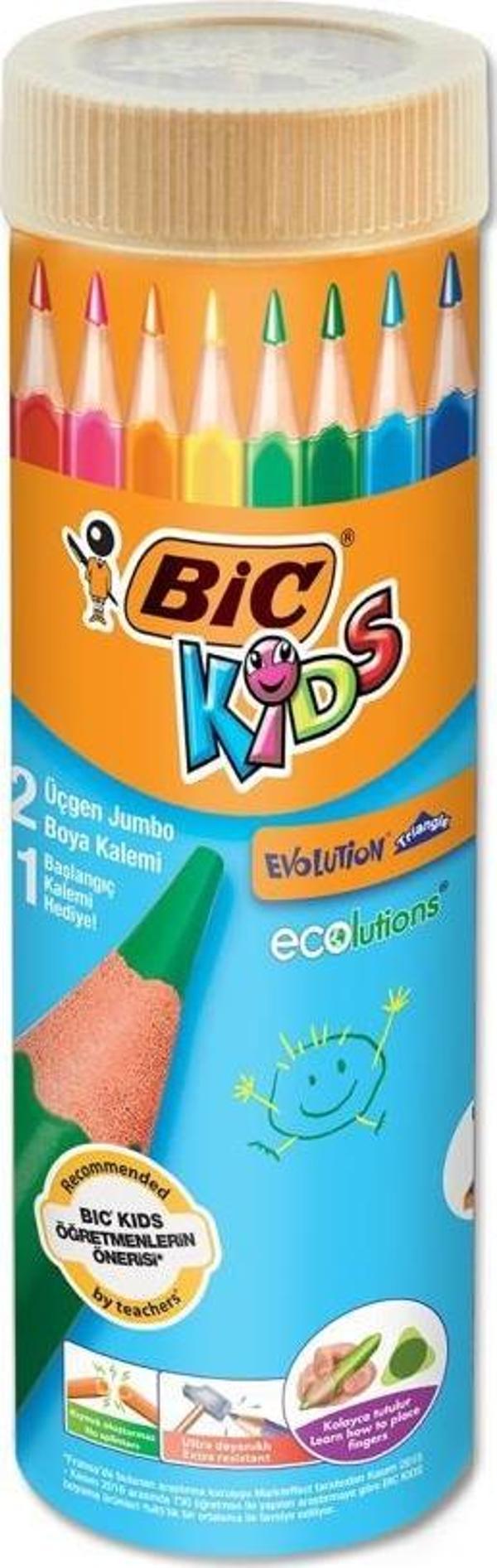 Bic Evolution Üçgen Jumbo Boya Kalemi 12+1 Metal Tüp 958192 - Image 1