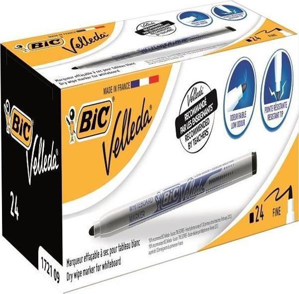 Bic Tahta Kalemi Velleda Siyah 841842 24 Lü (1 Paket 24 Adet) - Image 1