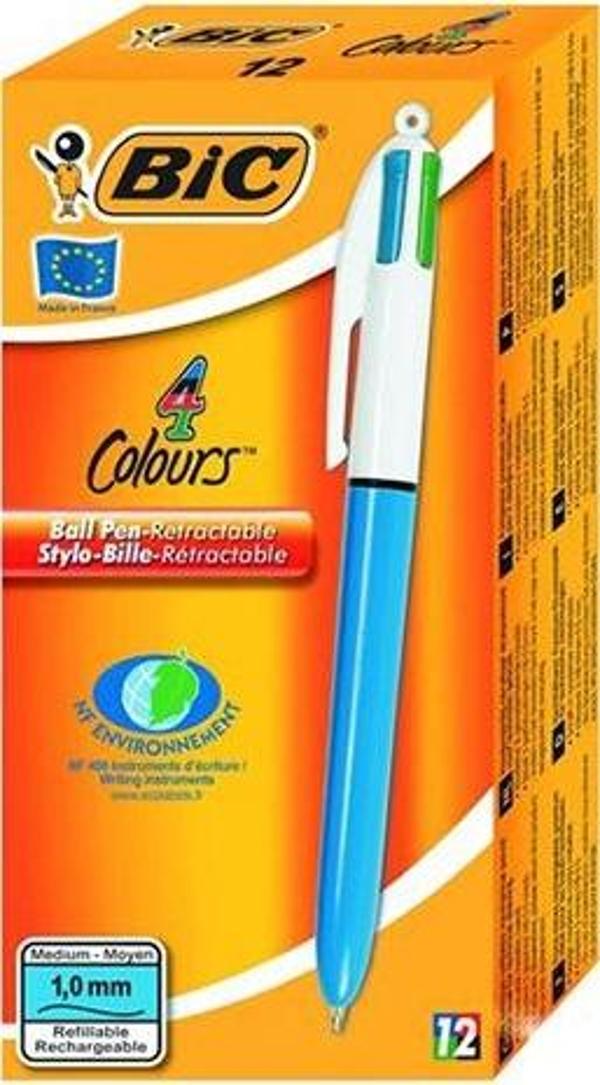 Bic Tükenmez Kalem 4 Colours Medium 889969 12 Li (1 Paket 12 Adet) - Image 1