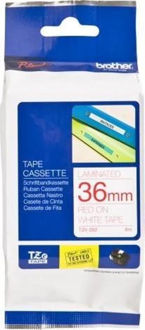 Brother 36TZE262 Yazı Makinesi Şeridi 36 Mm Beyaz Üzerine Kırmızı  - Image 1