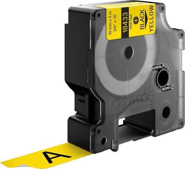 Dymo 18433 Rhino Pro Etiketi Renkli Vinil 19 MMx5,5 Mt Sarı Üzerine Siyah  - Image 1
