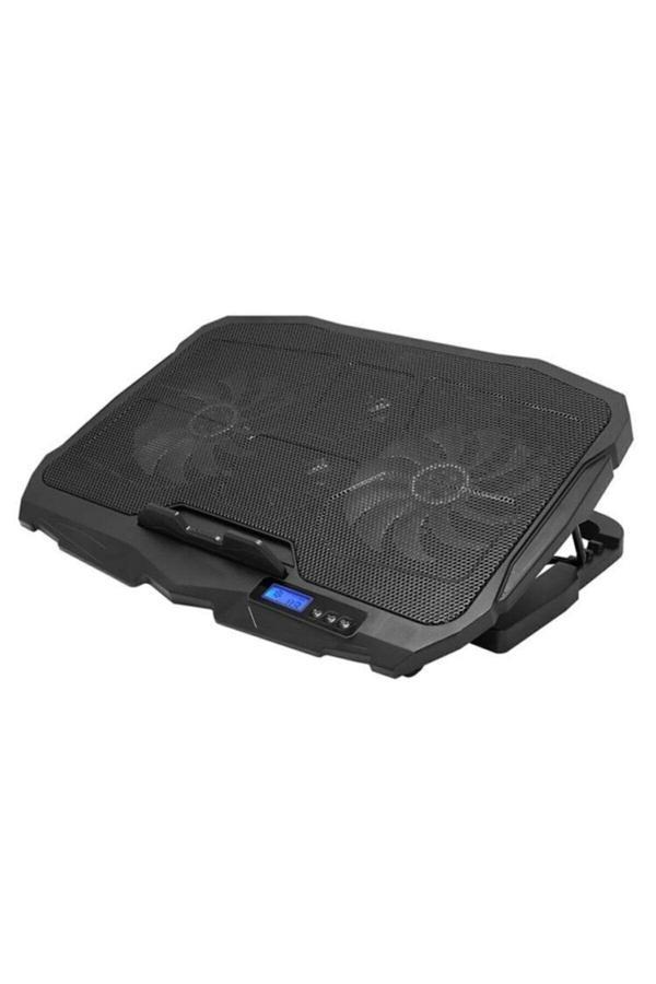 Dnr Bilişim Işıklı Laptop Soğutucu 4 Fanlı Dijital Ekran Ayarlı Yükseklik Kademeli - Image 1