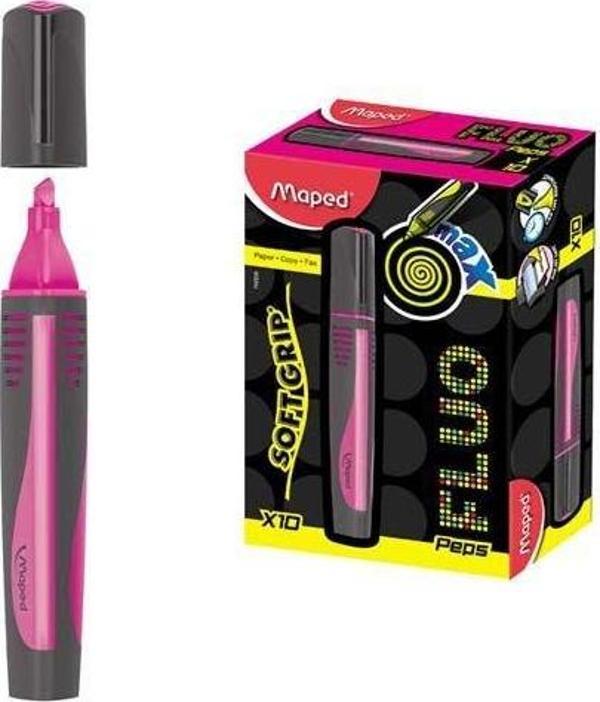 Maped 742936 Fosforlu Kalem Max Fluo Peps Mini 10 Lu Pembe (1 Paket 10 Adet) - Image 1