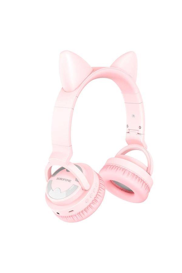 Borofone Bluetooth Cat Kulaklık Led'Li Kablosuz Kulaklık 4 Saat Arama Ve Müzik Sd Kart Ve Aux Çalma Modlu - Image 1