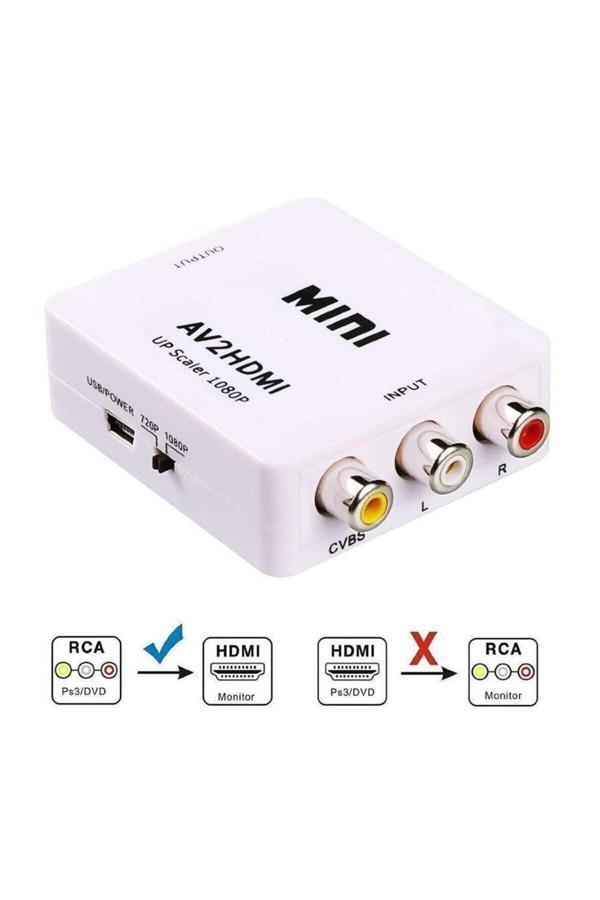 Dnr Bilişim Hdmi Output To Rca Input (Kırmızı-Sarı -Beyaz Kablo)1080P Tos Av Çevirici Dönüştürücü Ps2/Tv - Image 1