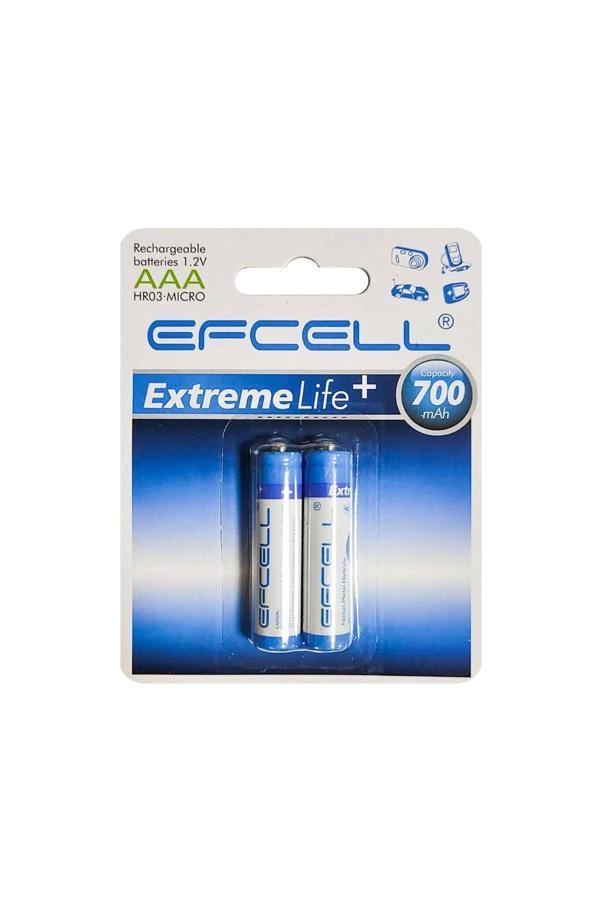 Efcell Hr-700Aaa Şarjlı Pil Aaa Ince Kalem 700 Mah Ni-Mh 2Li Paket - Image 1