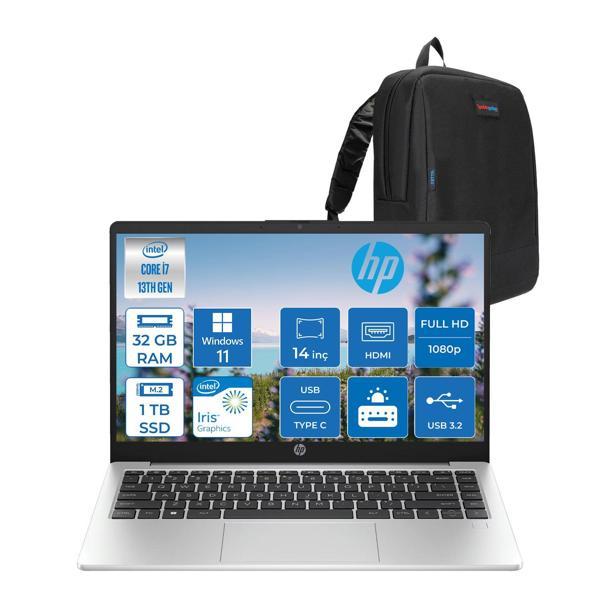 Hp 240 G10 Intel Core I7 1360P 32GB 1tb SSD 14" Fhd WIN11PRO Taşınabilir Bilgisayar G108A557EAW13+ZETTAÇANTA - Image 1