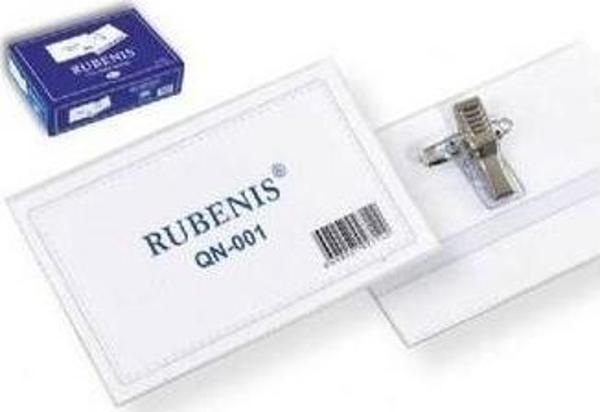 Rubenis Şeffaf İğneli Yaka Kartı Qn-001 50 Li (1 Paket 50 Adet) - Image 1