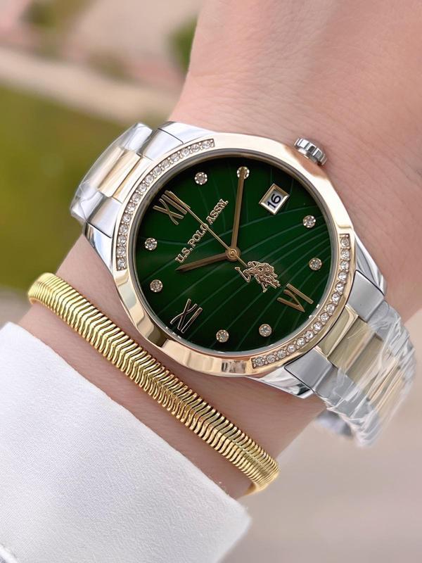 U.S.POLO ASSN Çelik Kordon 5 Atm Suya Dayanıklı Kadın Kol Saati+Bileklik Hediyeli USPA.2059.B08 - Image 1