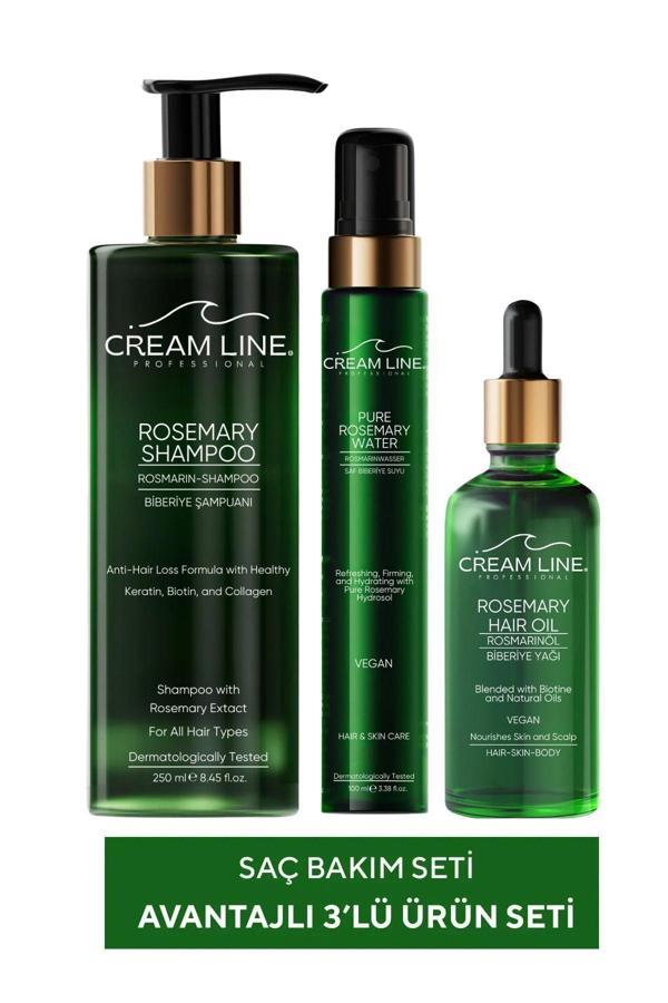 Cream Line 3'Lü Saç Bakım Seti - Dökülme Karşıtı Ve Aşırı Yıpranmış Saçlara Özel - Image 1