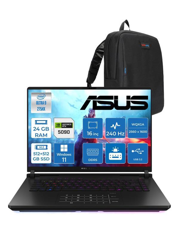 Asus Rog Strix Scar 16 G635LX-RW145 Ultra 9 275HX Aı 24GB GB 512GB SSD +512GB SSD 24GB/RTX5090 Gddr7 175W 16" Wqxga 240Hz 3ms 1200NITS WIN11PRO Gaming Laptop WRW14502+ZETTAÇANTA - Image 1