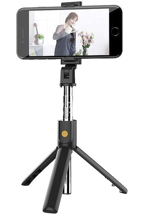 Dnr Bilişim Bluetooth Selfie Çubuğu Uzaktan Kumandalı Selfie Çubuğu 3 Ayaklı 60 Cm Tripod - Image 1