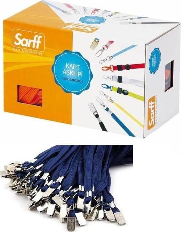 Sarff Kart İpi Metal Klipsli Lacivert 50 Li (1 Paket 50 Adet) - Image 1