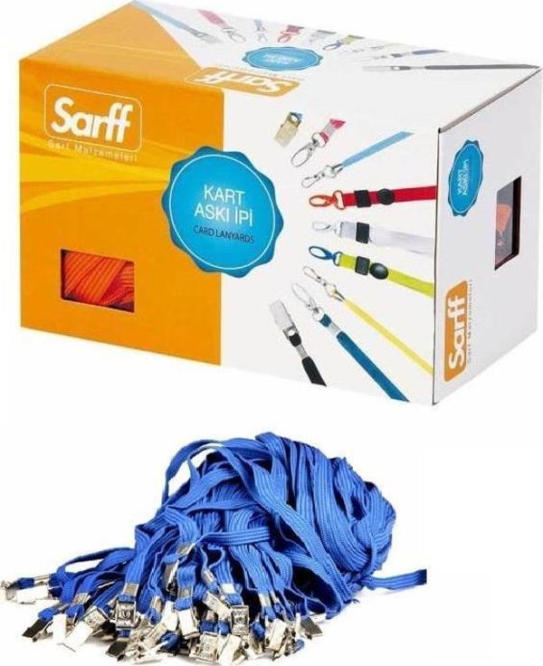 Sarff Kart İpi Metal Klipsli Mavi 50 Li (1 Paket 50 Adet) - Image 1