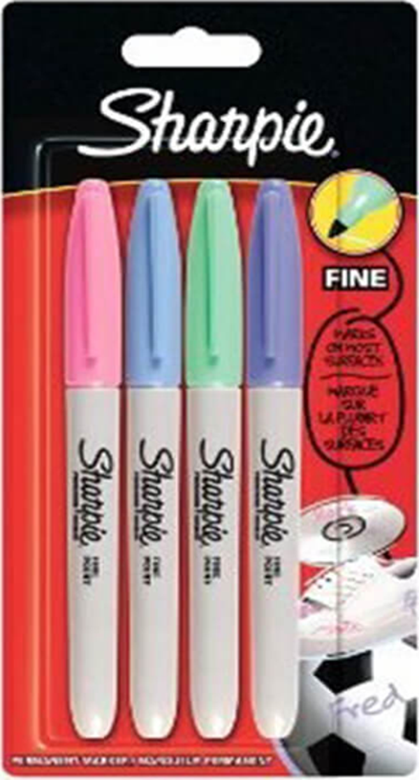 Sharpie 2065402 Permanent Fine Kalem Pastel Renkler 4 Lü - Image 1