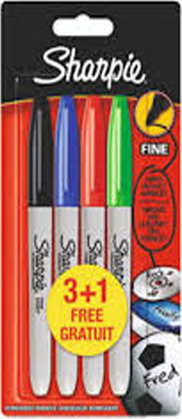 Sharpie 2065403 Permanent Fine Kalem Canlı Renkler 4 Lü - Image 1
