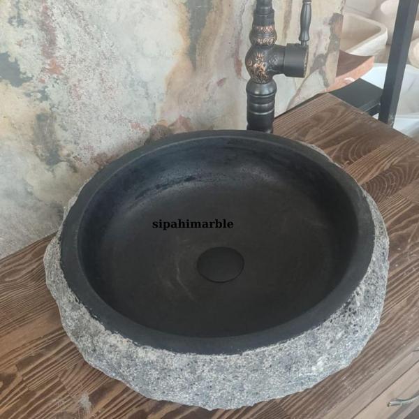 Bazalt Siyah Dışı Patlatma Çanak Lavabo - Image 1
