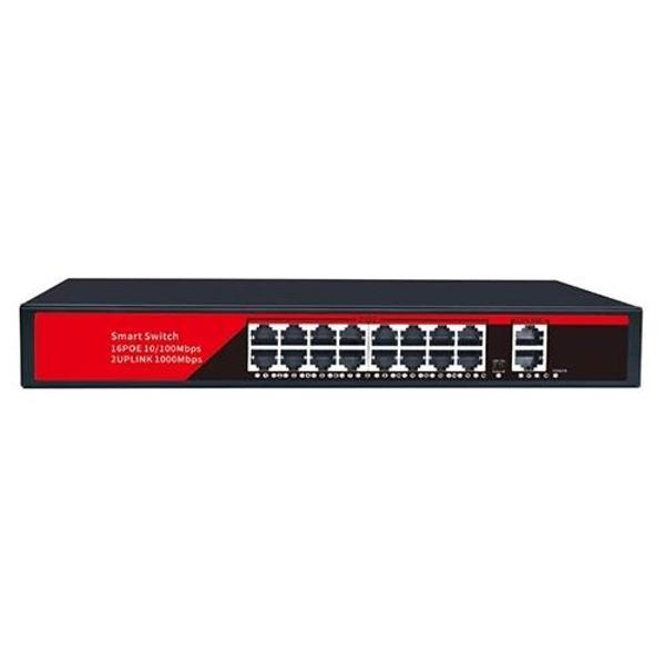 EZCOOL EZ-16PSF 16 PORT 16xFE+2xGE GIGABIT POE SWITCH 240W - Image 1