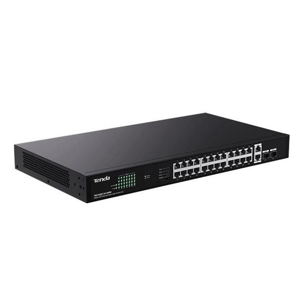 TENDA TEG1128P-24-410W 24GE PoE Port (410W), 2x Uplink, 2x SFP Switch - Image 1
