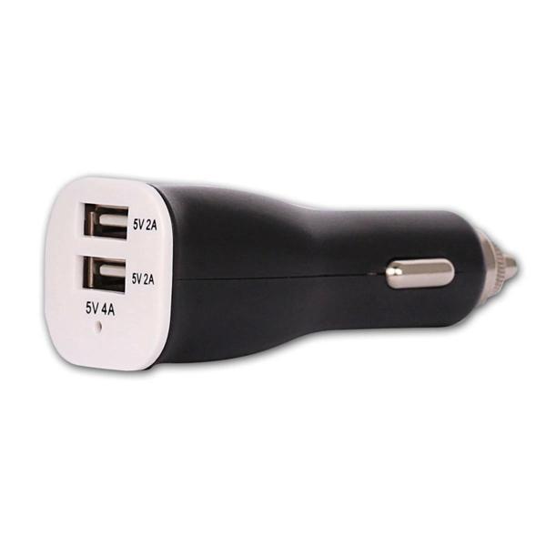 RETRO 5V 4A iPad, Tablet, Telefon USB Araç Şarj Adaptörü - Siyah - Çift USB - Image 1