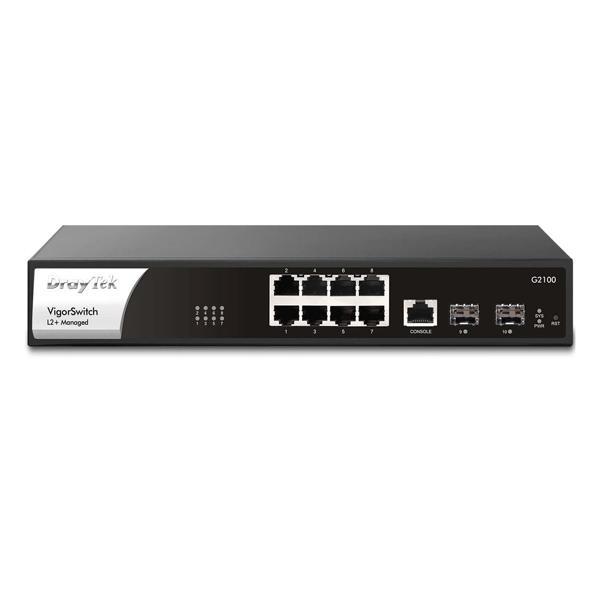 DRAYTEK VigorSwitch G2100 8GE Port, 2xSFP Yönetilebilir Switch - Image 1