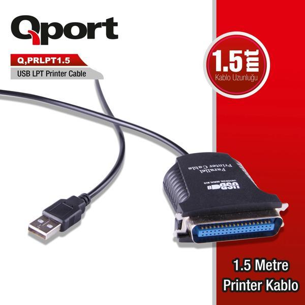 QPORT Q-PRLPT1.5 PRLPT 1.5M USB/LPT DÖNÜŞTÜRÜCÜ PRİNTER KABLO - Image 1