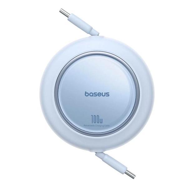 Baseus Free2Pull Mini Geri Çekilebilir Şarj Kablosu C'den C'ye 100W 2m. - Mavi - Image 1