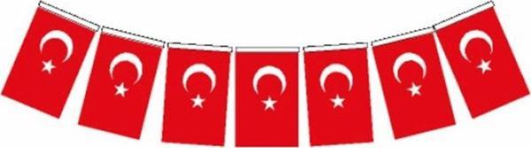 Vatan Orta Boy İpli Kağıt Türk Bayrağı 13x8Cm 50 Li Vt807 - Image 1